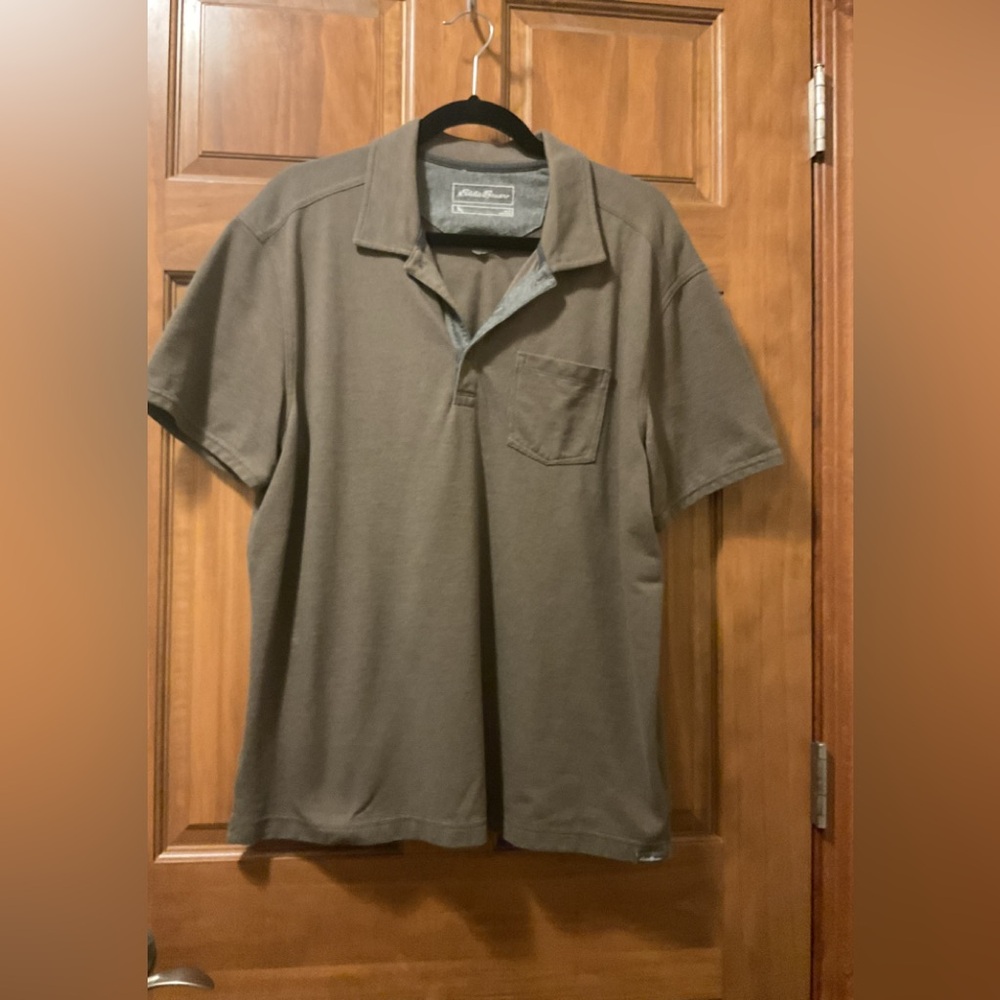 Eddie Bauer Men's Taupe Polo Shirt